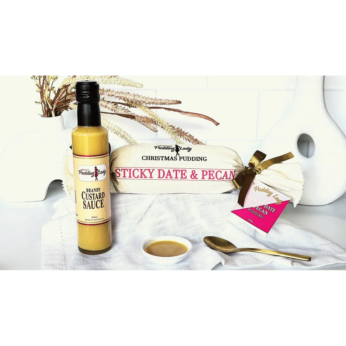 Bundle - Sticky Date & Pecan Log Pudding Plus Brandy Custard Sauce